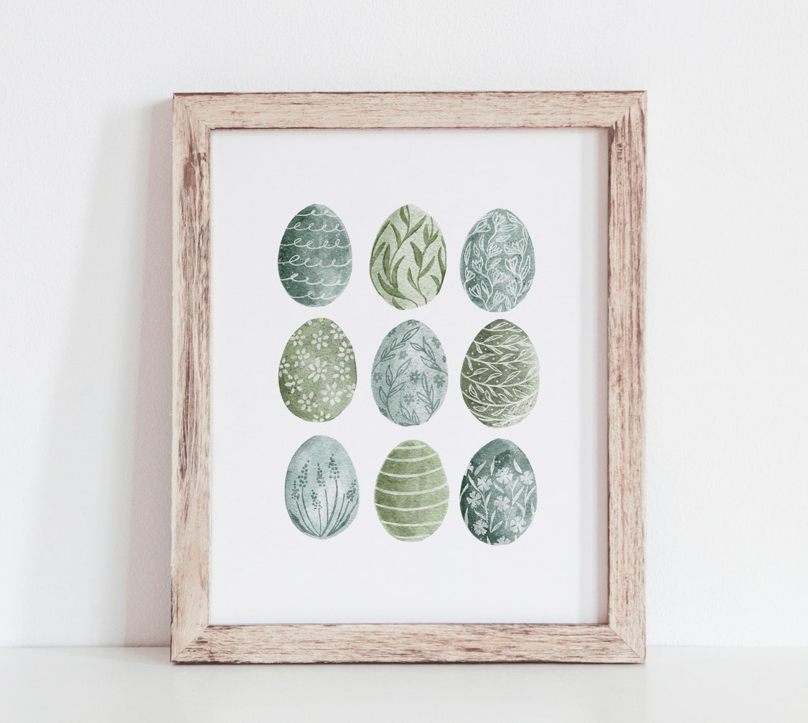 Easter Eggs Art Print, Spring Decor