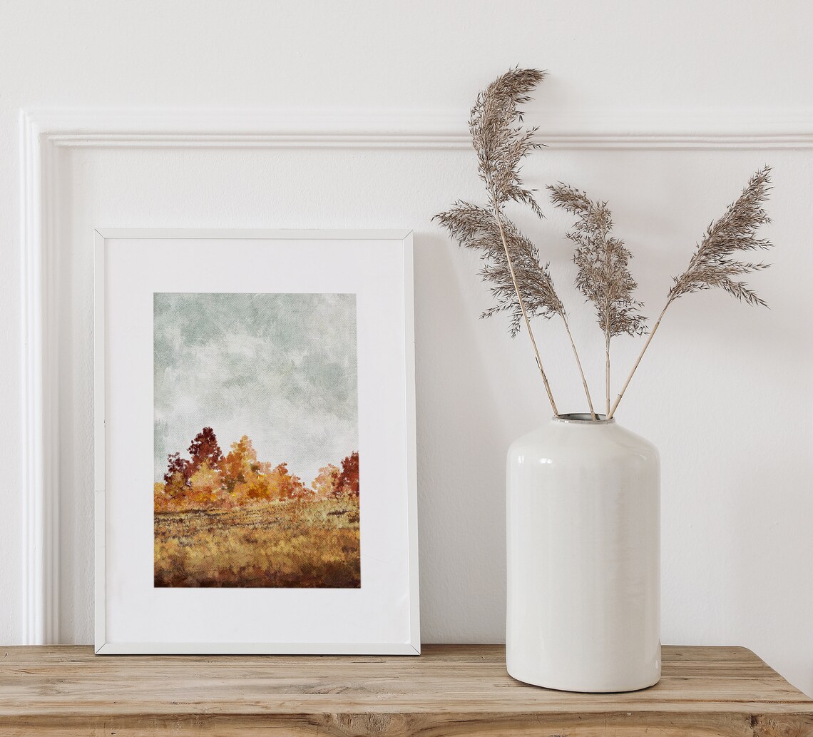Fall Landscape Vintage Oil Painting Wall Art Print - Image 3
