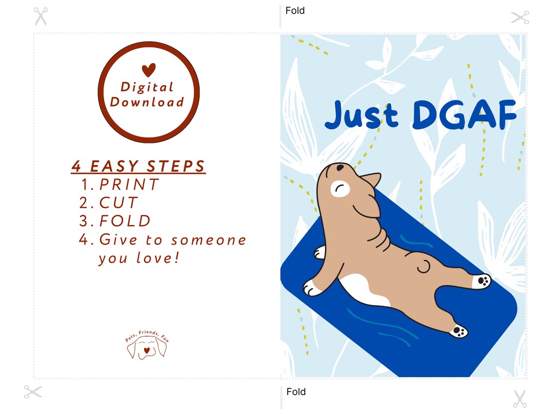 Dog Yoga Card, Upward Dog French Bulldog - Image 2