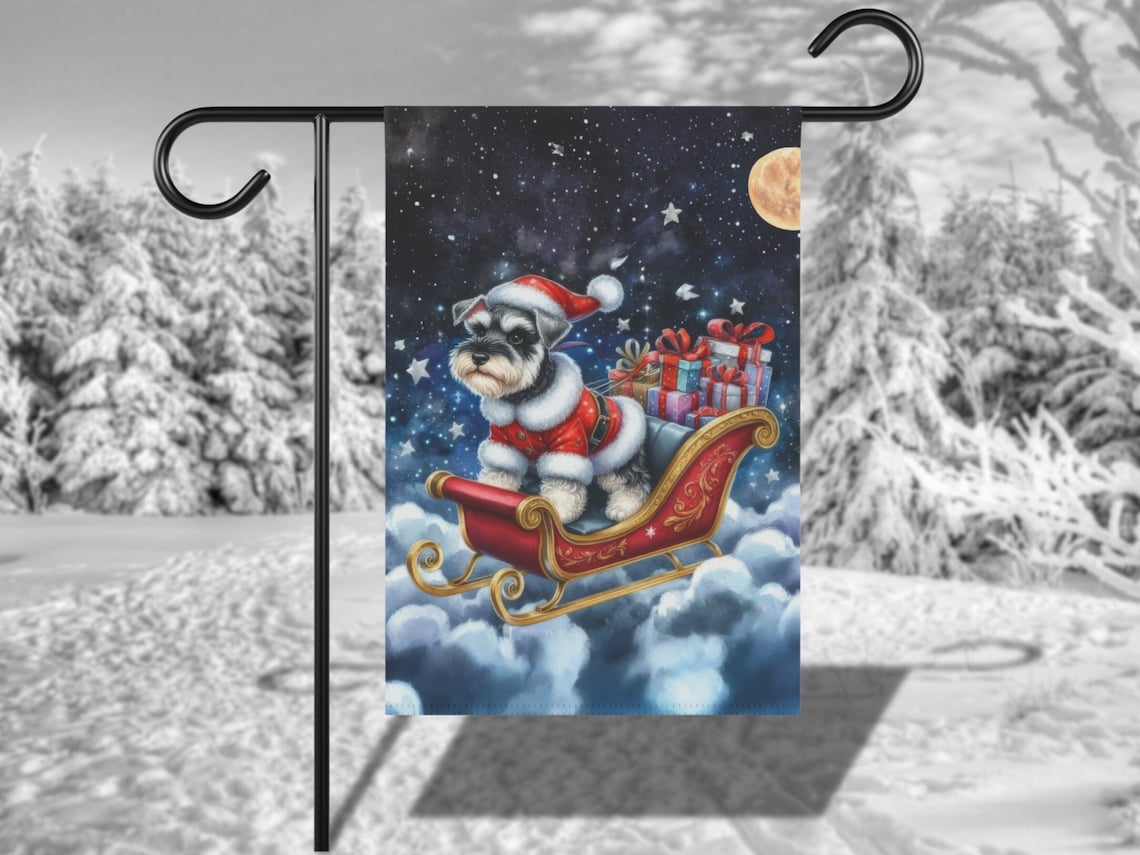 Mini Schnauzer Christmas Yard Dog Holiday Banner