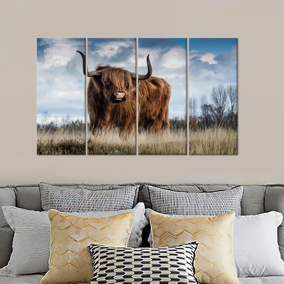 Scottish Highland Cow Art, Personalized Wedding Gift - Image 3