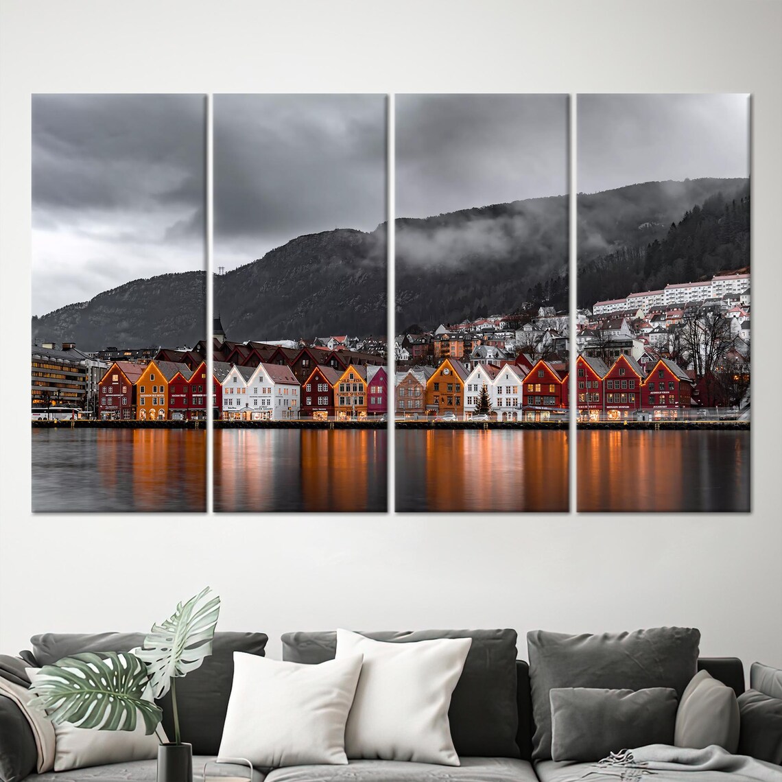 Mountain Farmhouse Bergen Landscape, Norway Art Print - Image 3