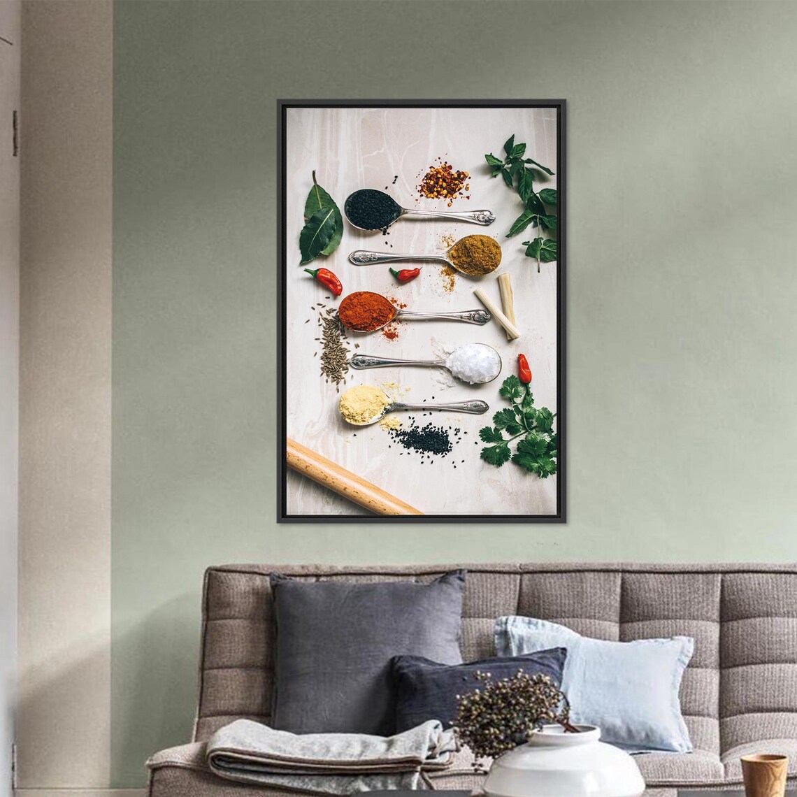 Spoon Herbs Print Christmas Kitchen Decor - Image 3
