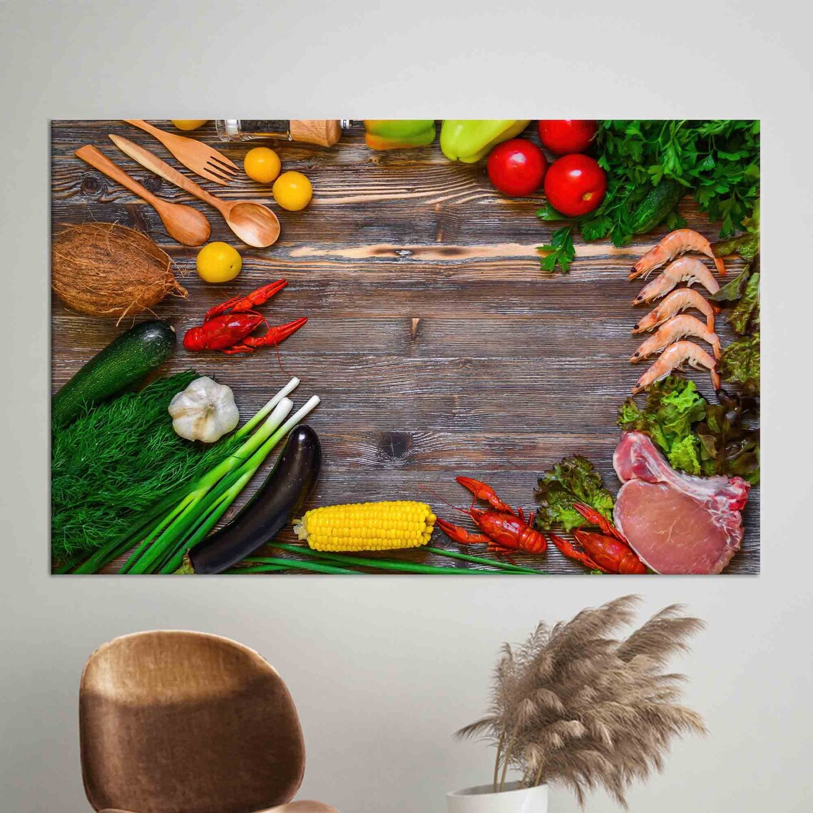 Colorful Vegetables Wall Art, Kitchen Wall Decor