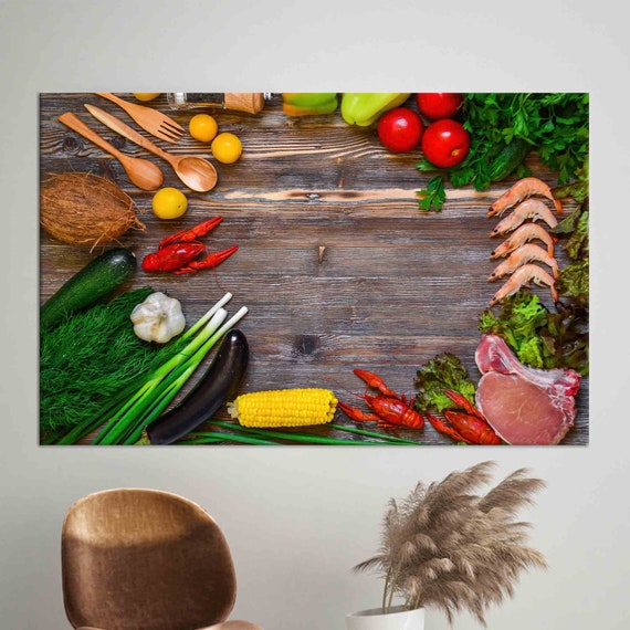 Colorful Vegetables Wall Art, Kitchen Wall Decor