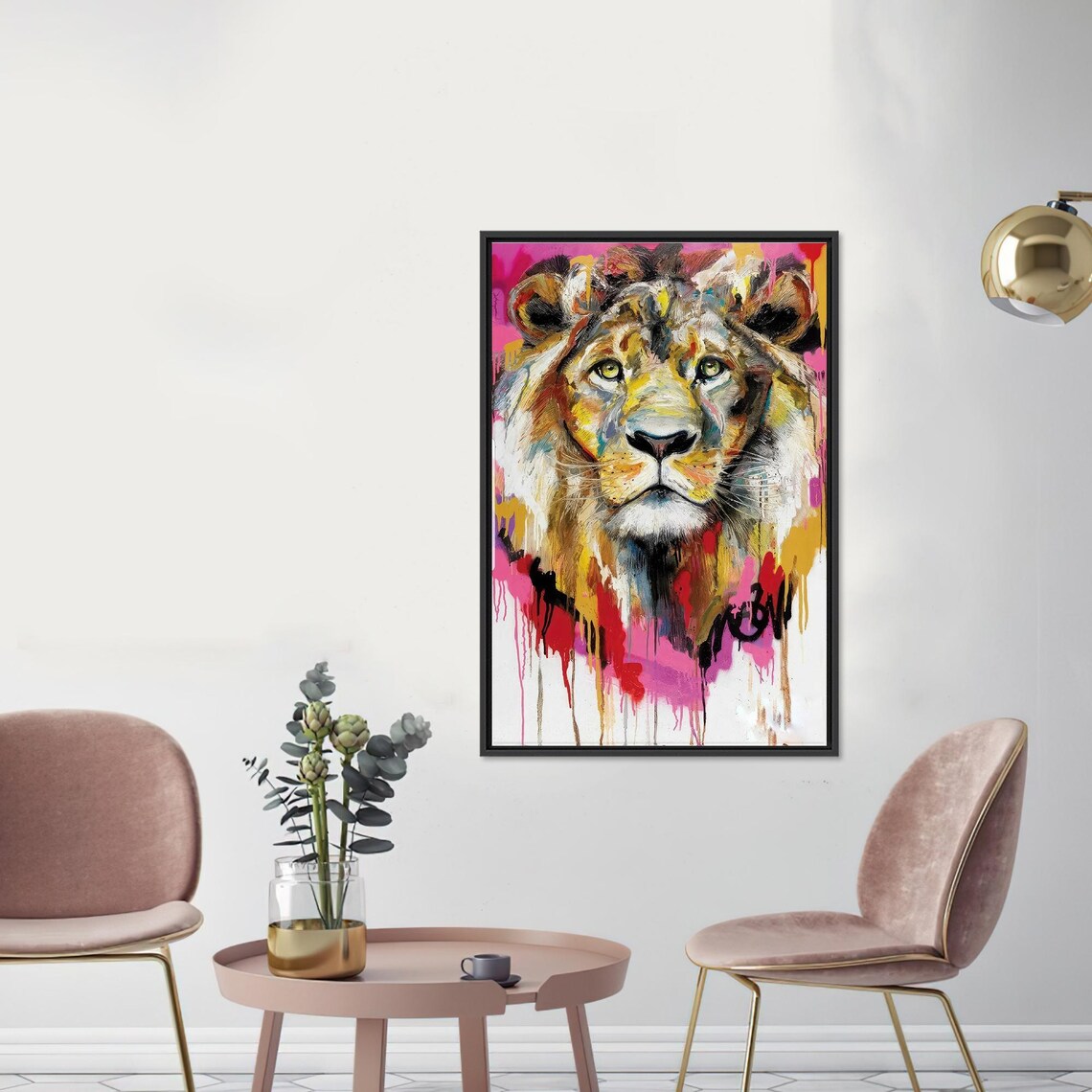 Christmas Lion Abstract Art Print, Holiday Decor - Image 3