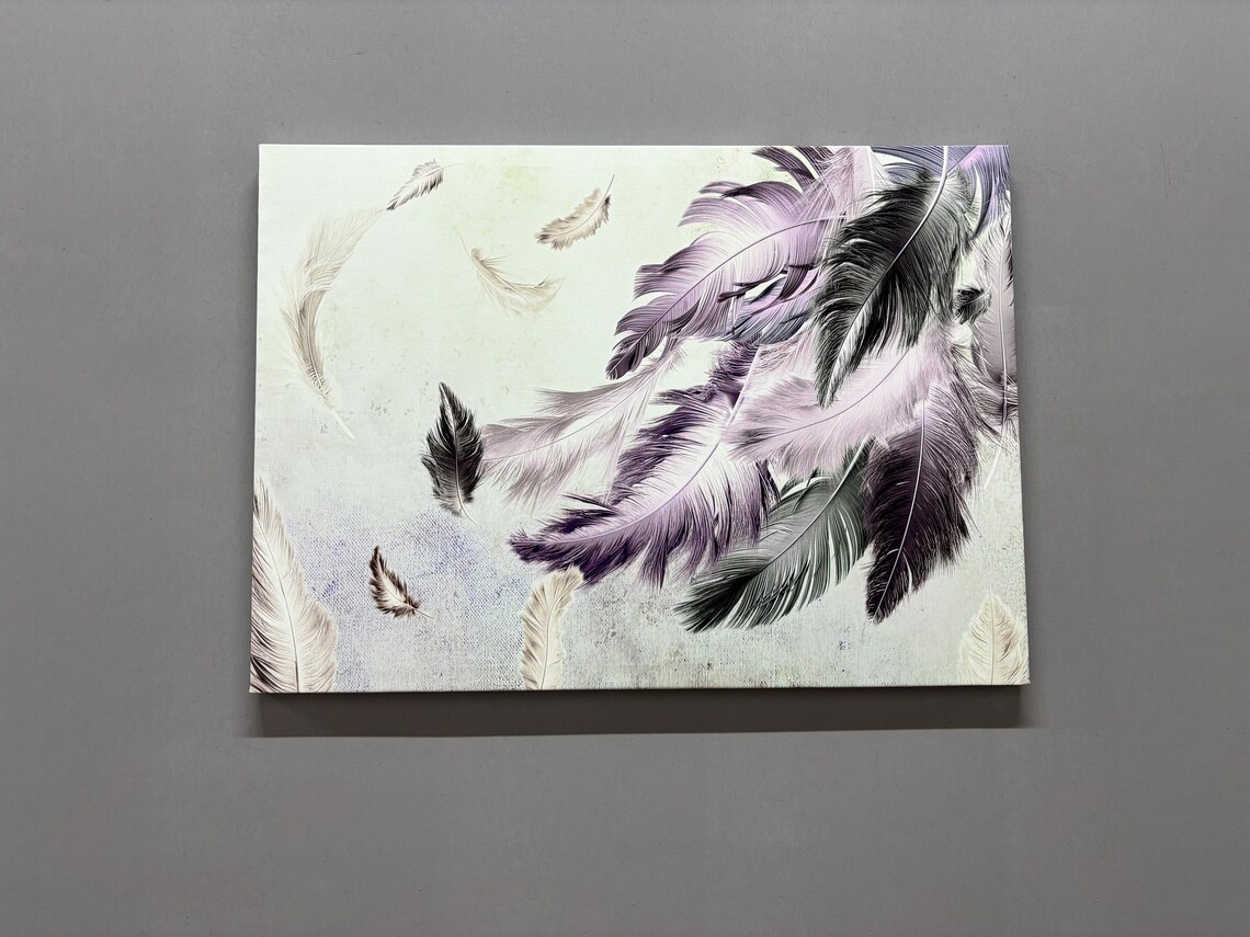 Gift Feather Glass Art, Modern Wall Hanging