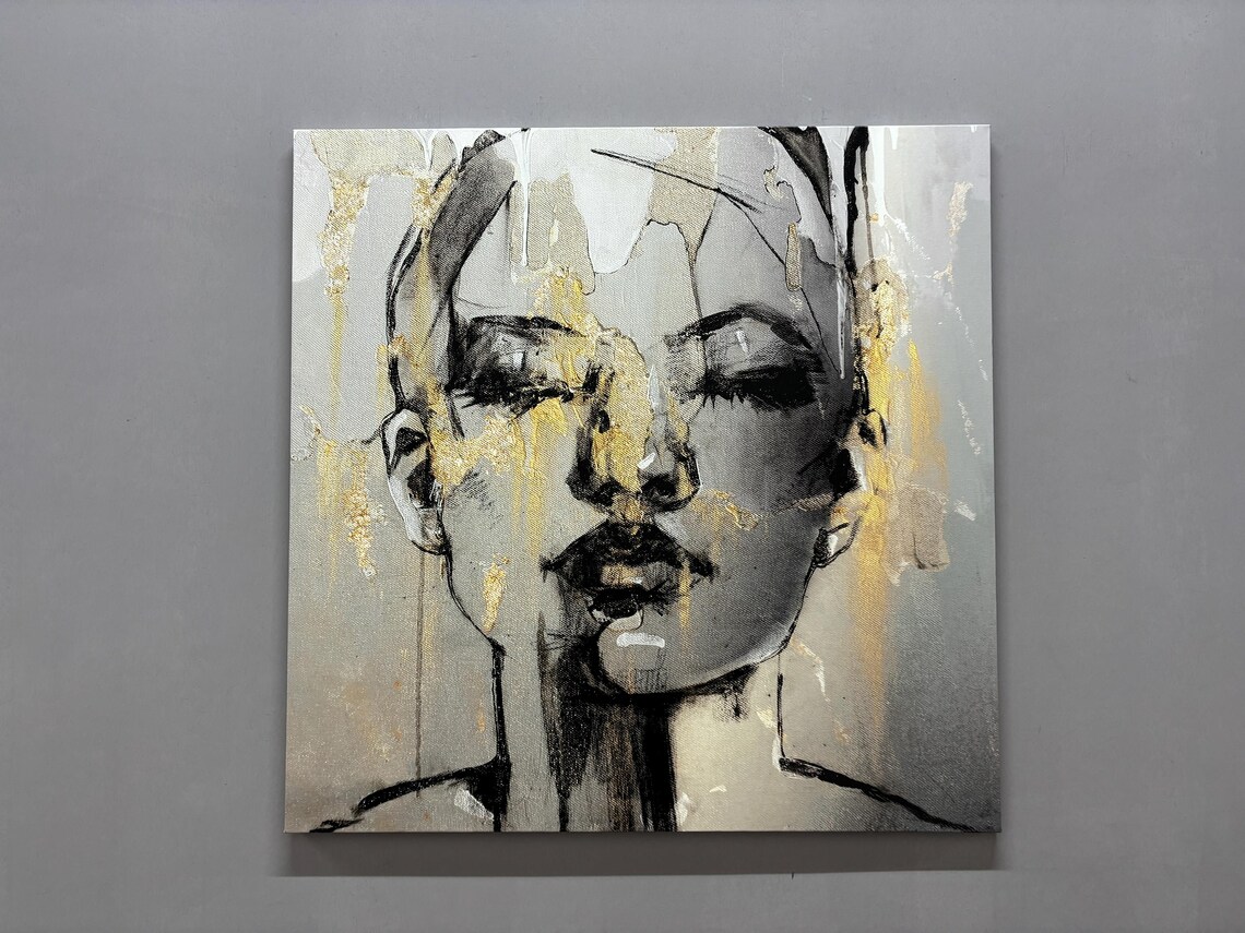 Contemporary Woman Portrait, Modern Gift Glass Art