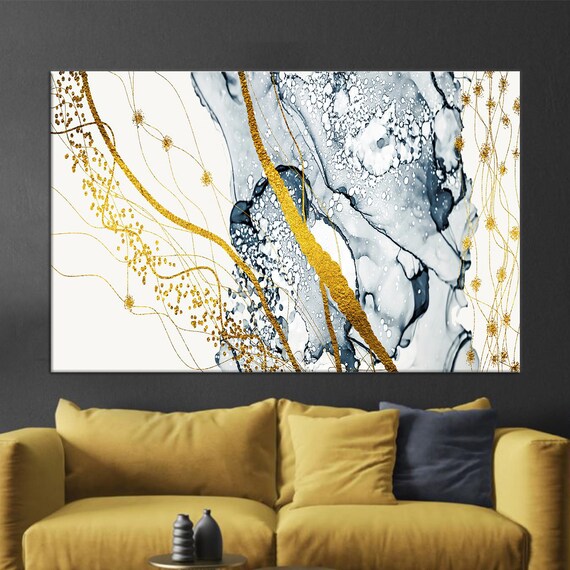 Contemporary Gray And Gold Marble Halloween Decor