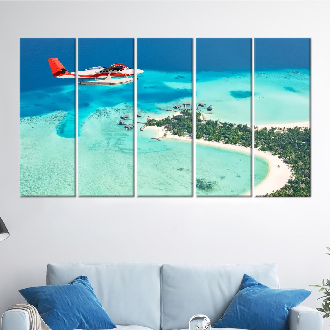 Seaplane Decor, Tropical Seascape Art Print - Image 2