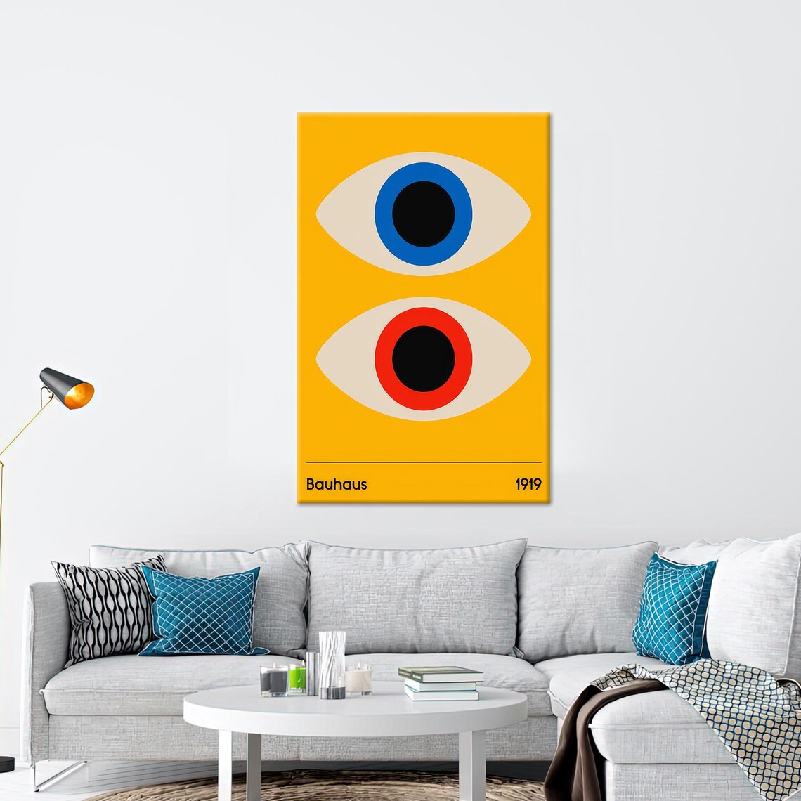 Eyes Glass Art, Mid Century Minimal Decor