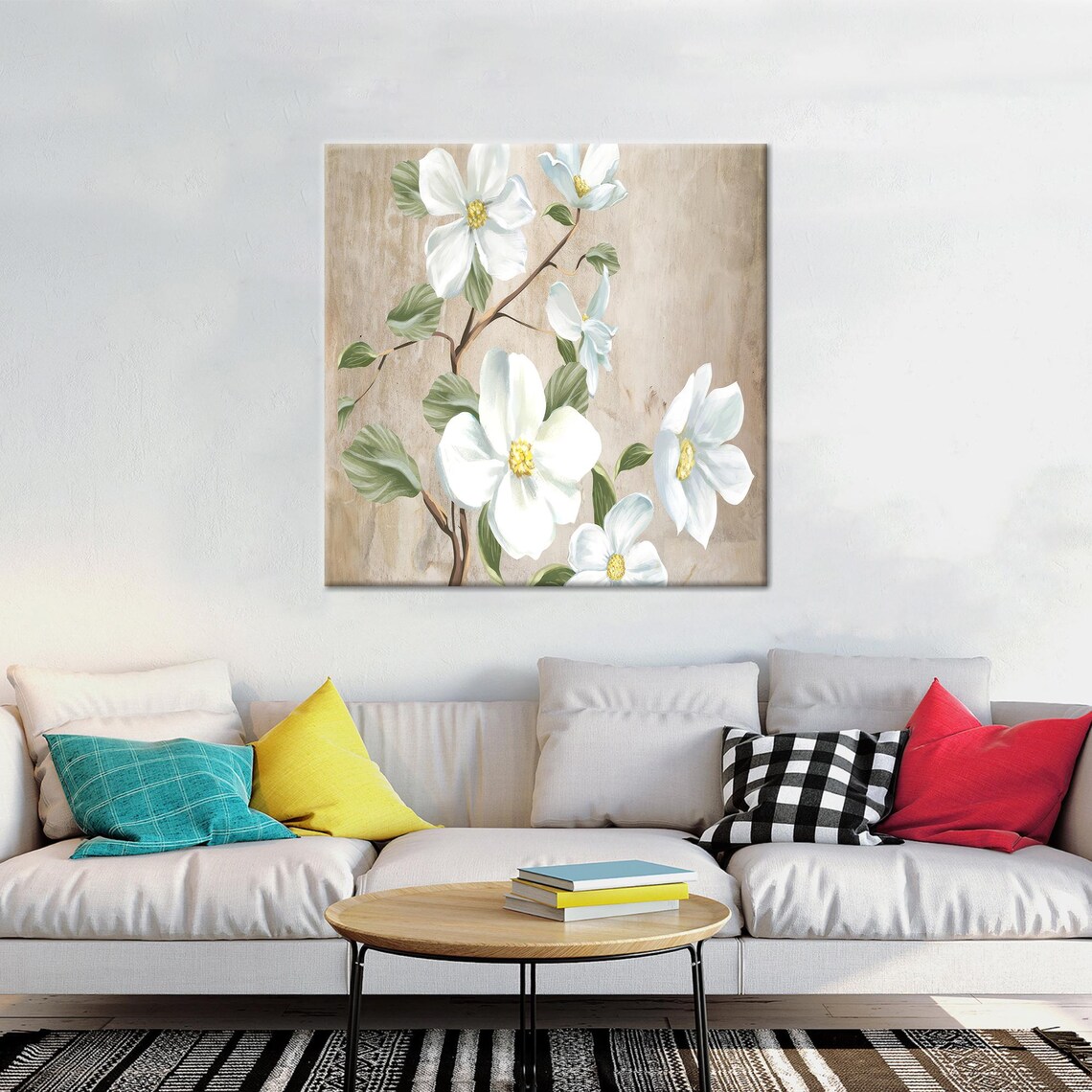 White Flowers, Daisy Artwork Personalized Gift