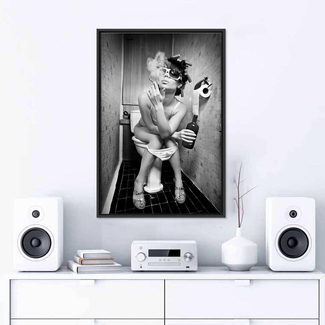 Smok​ing Woman Art Print, Personalized Teacher Gift - Image 2