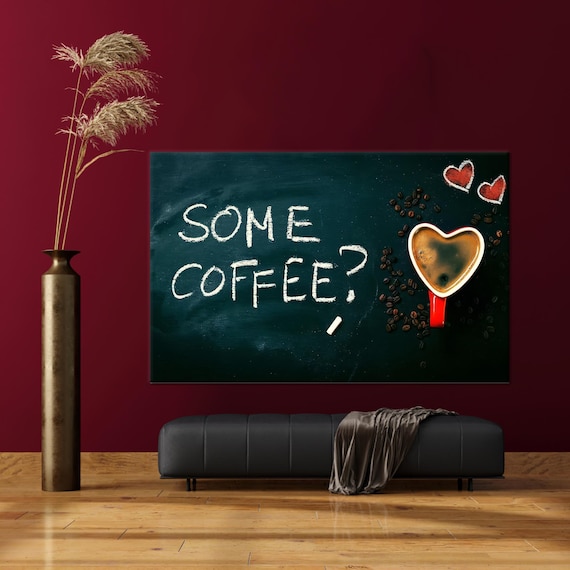 Coffee Shop Painted Glass Coffee Artwork