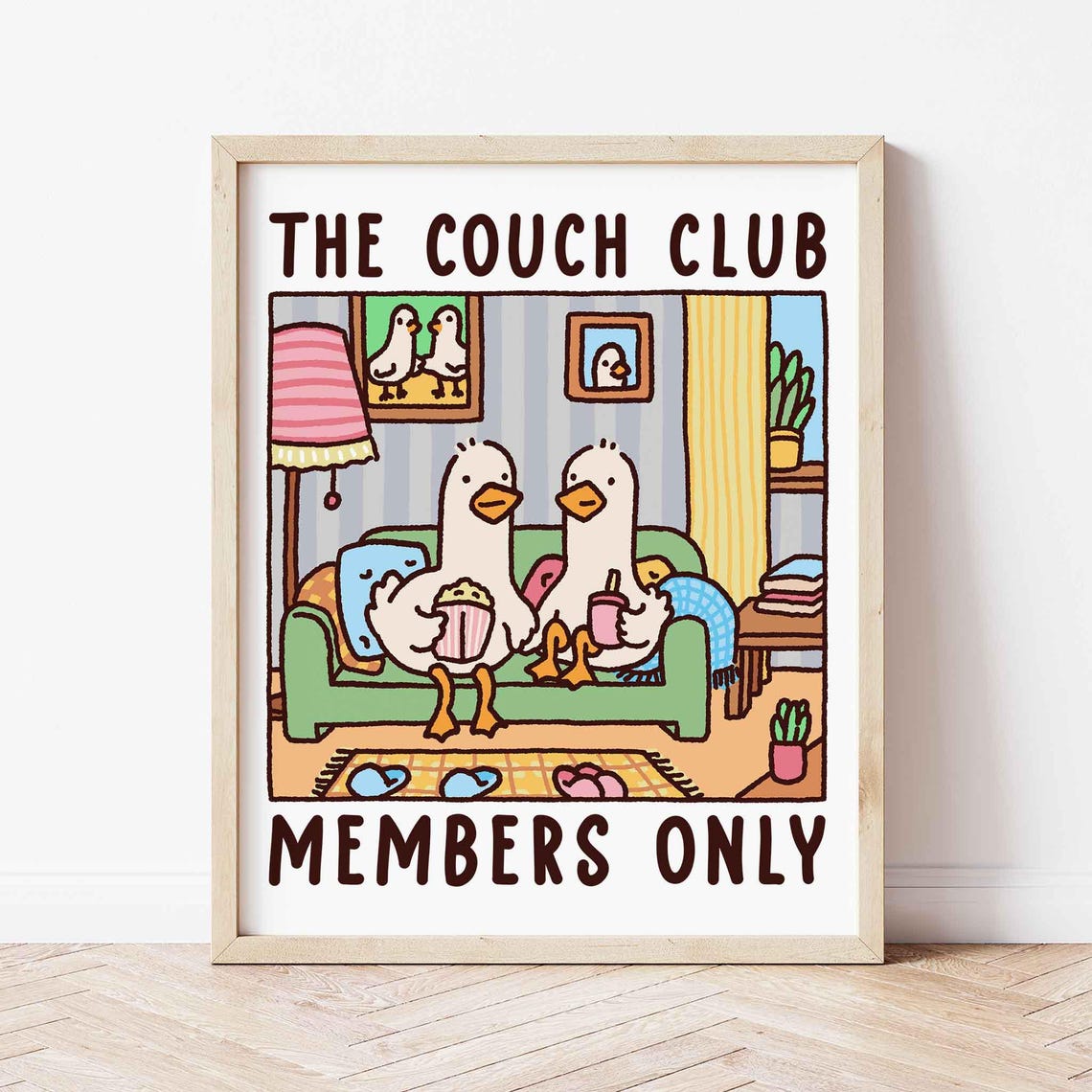The Couch Club Members Only Funny Duck Retro Kitchen Quote Poster