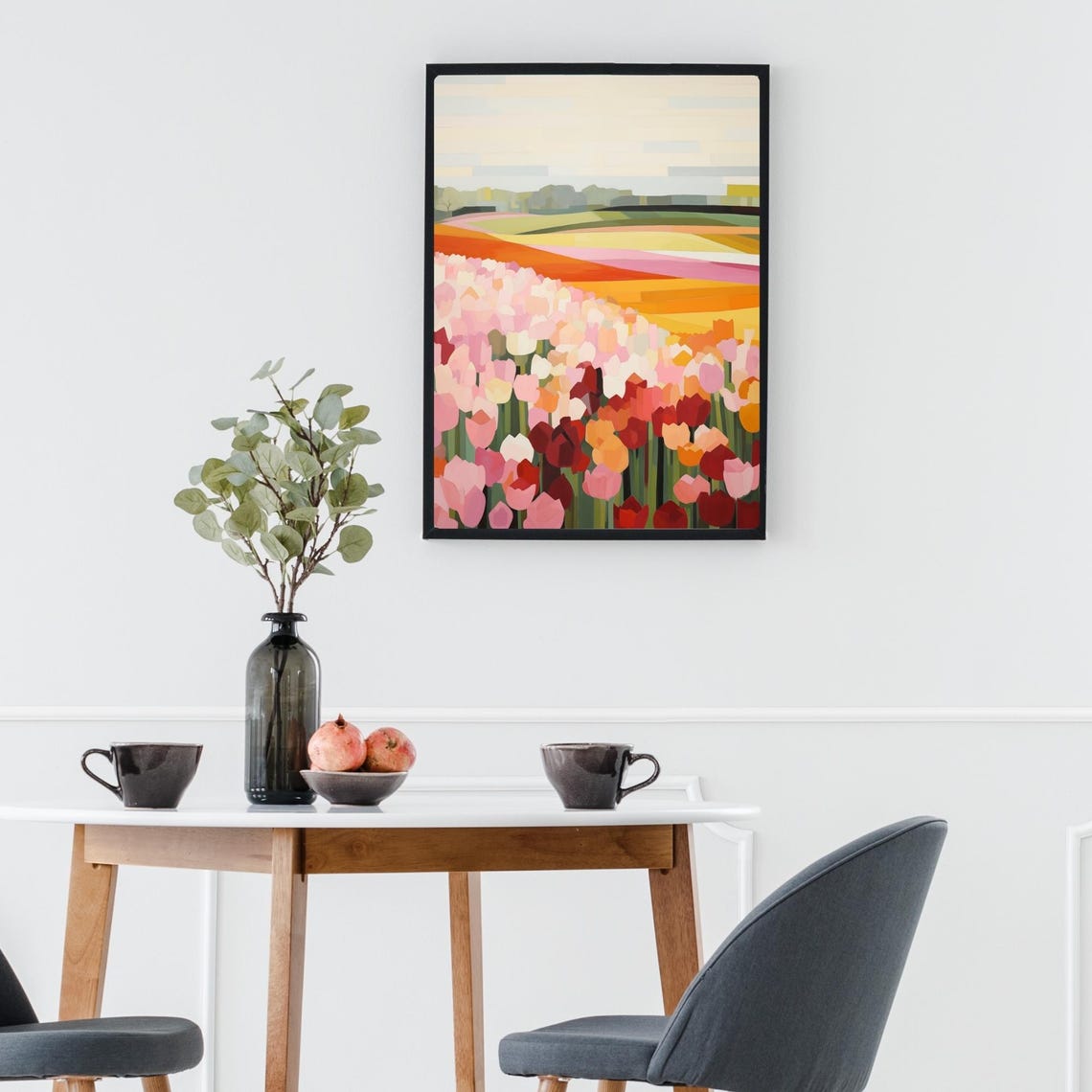 Tulip Field Abstract Floral Art Print - Image 3