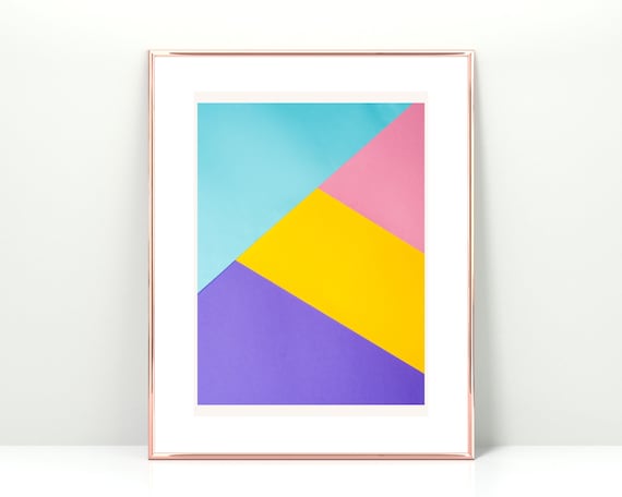 Colorful Wall Art Abstract Color Block Modern Home Decor Colors Instant