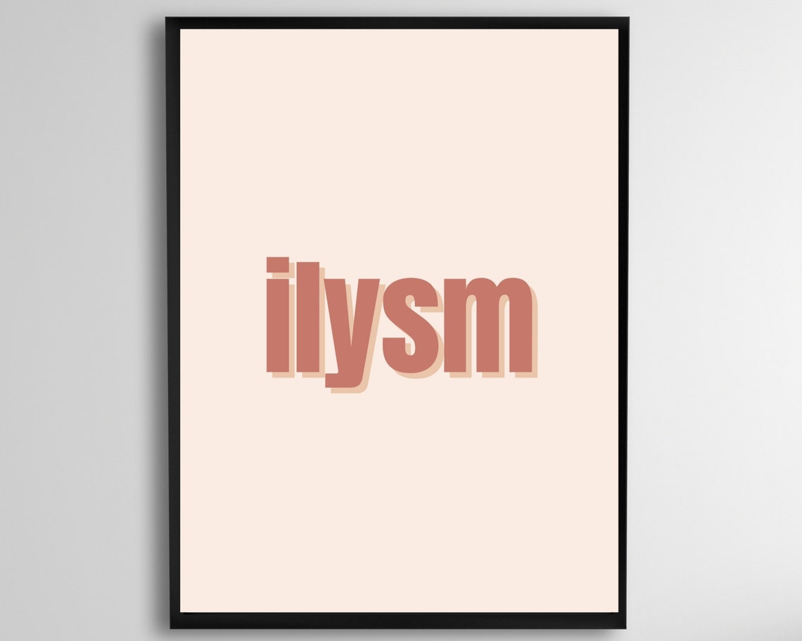 Ilysm Typography Poster Blush Pink Minimalist Love Quote Wall Decor