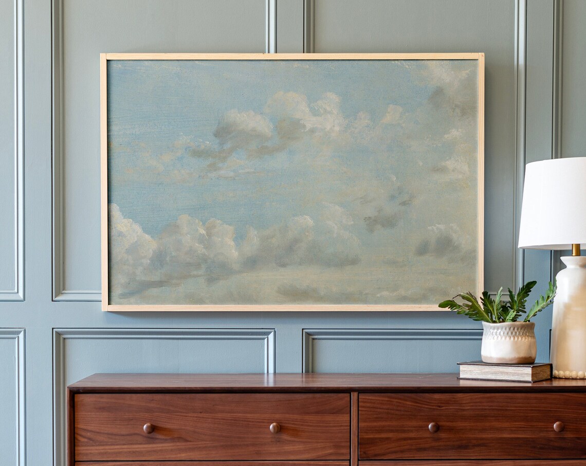 Clouds Wall Art, Living Room Wood Sign For Home
