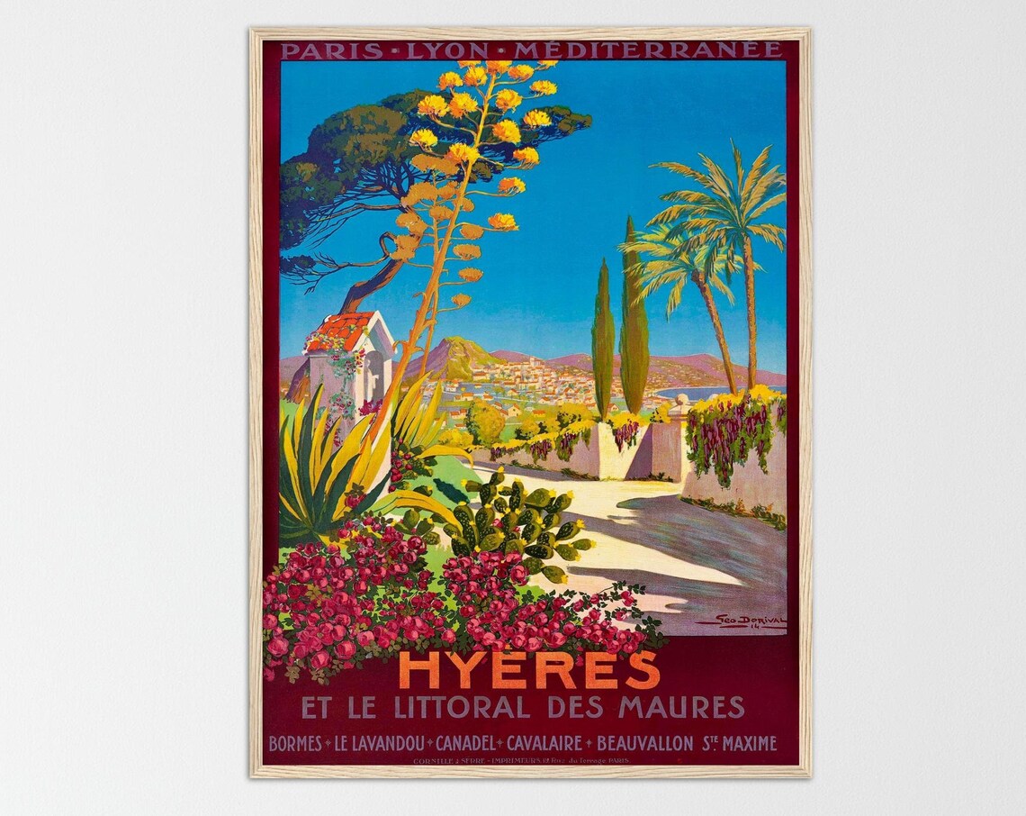 French Coast Retro Travel Poster, Vintage Coastal Decor