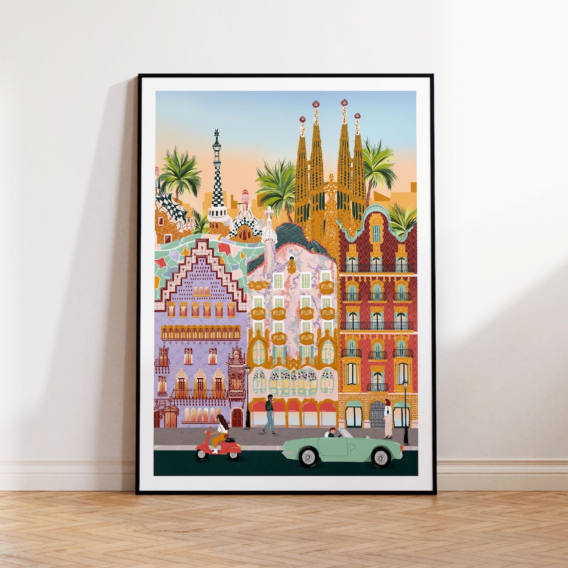 Barcelona Travel Poster, Barcelona Art Print