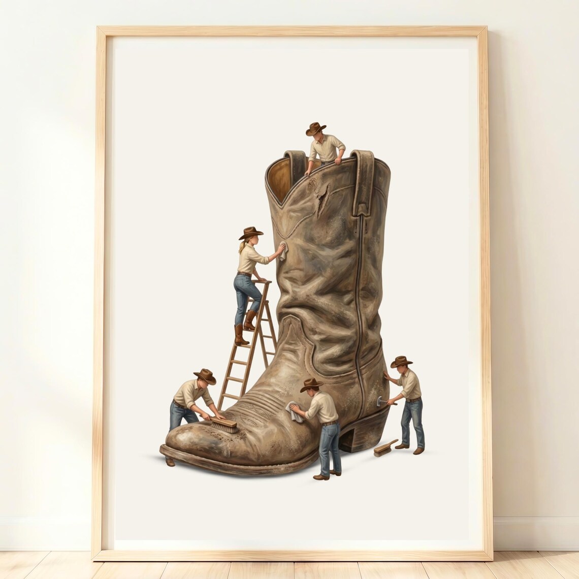 Cowboy Boot Art Print, Western Fashion Poster