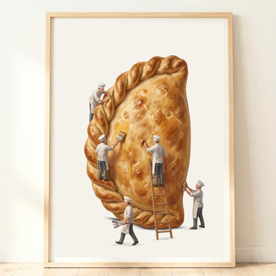 Cornish Pasty Art Print, Cornwall Kitchen Decor