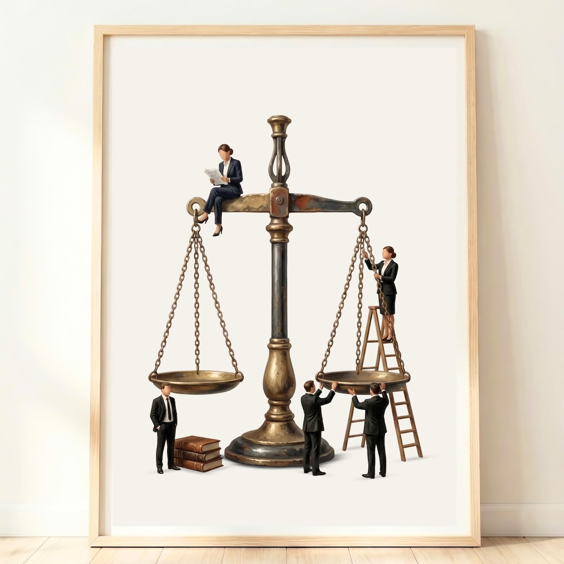 Scales Of Justice Attorney Art Print, Office Decor