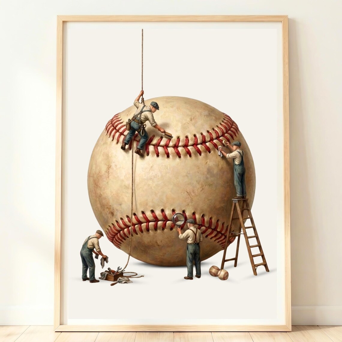 Baseball Vintage Wall Art Print, Sports Fan Decor