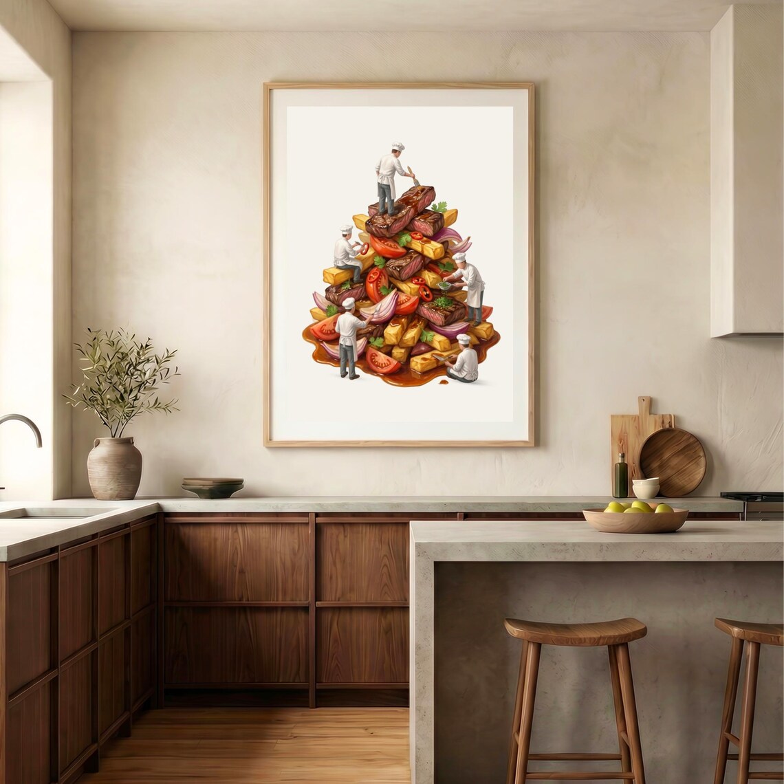 Lomo Saltado Print, Lima Kitchen Decor Poster