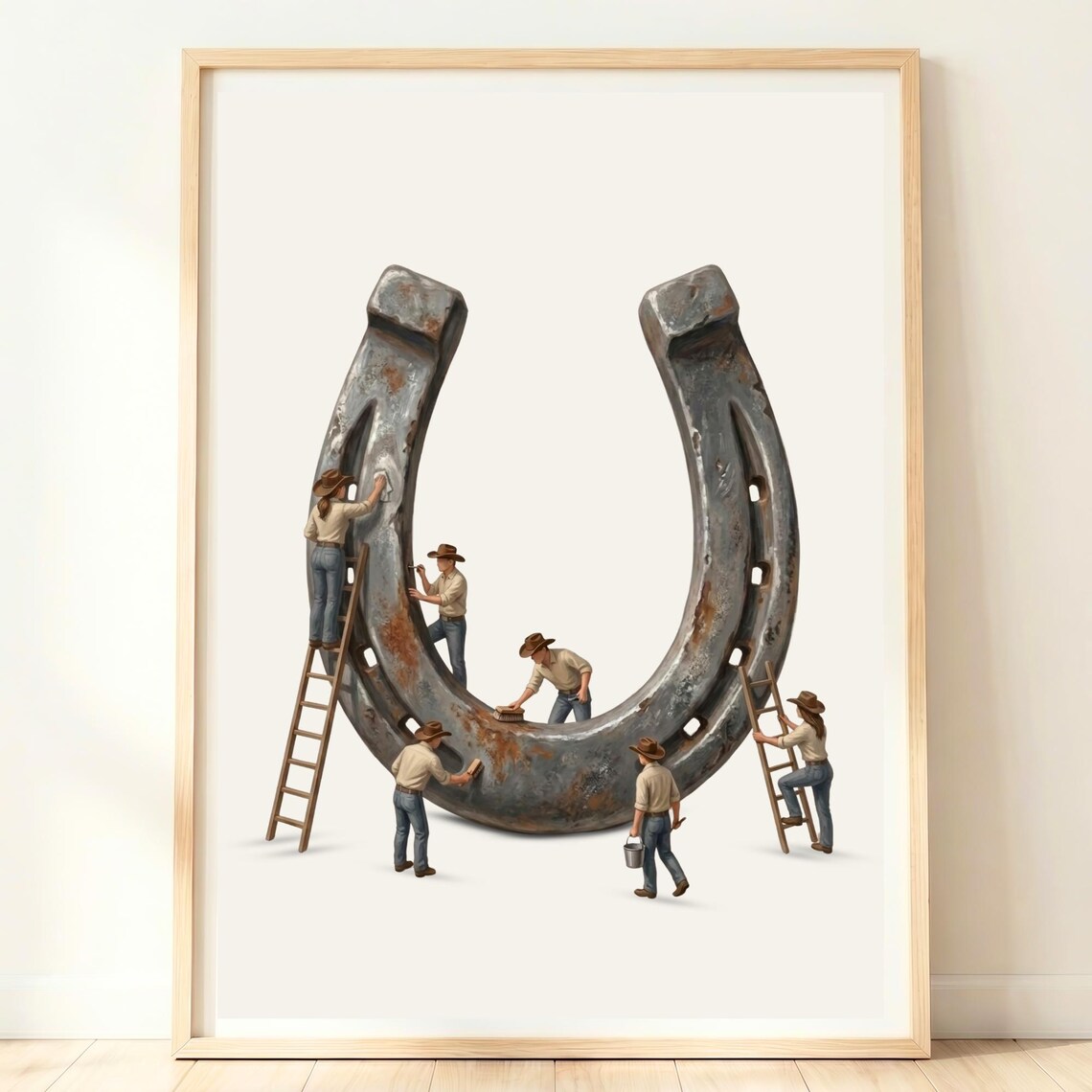 Horseshoe Lucky Western Rustic Ranch Art Print