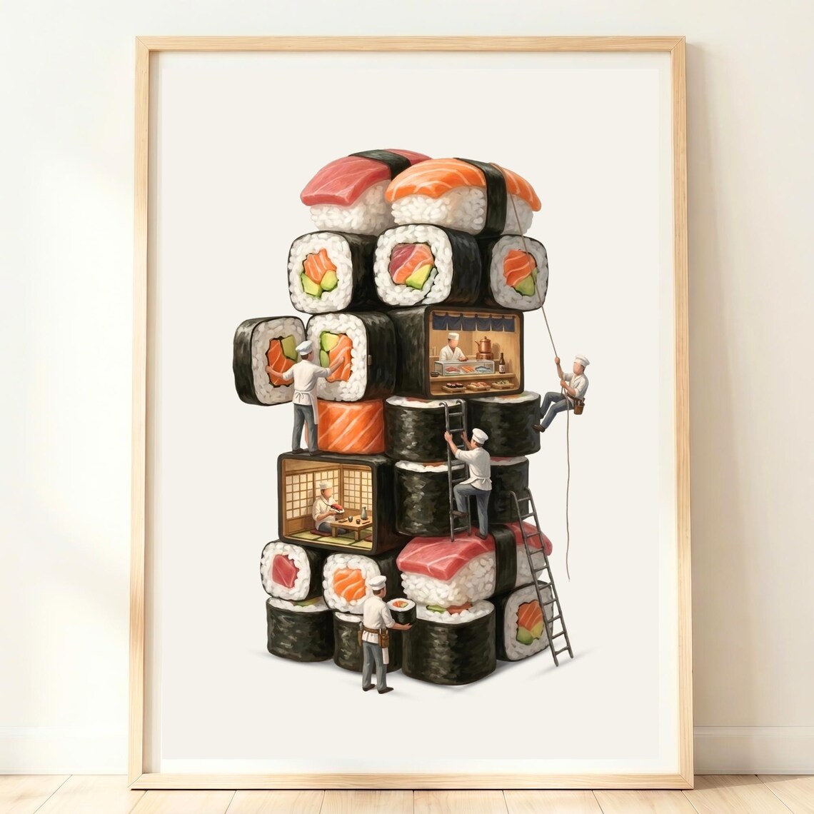 Sushi Restaurant Wall Art, Japanese Dining Art Print