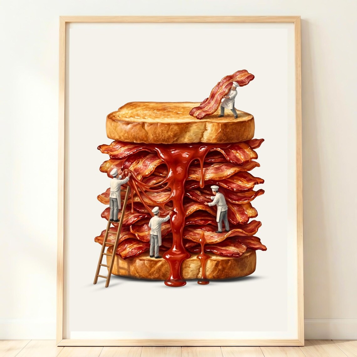 Bacon Sandwich Poster, British Kitchen Art Print