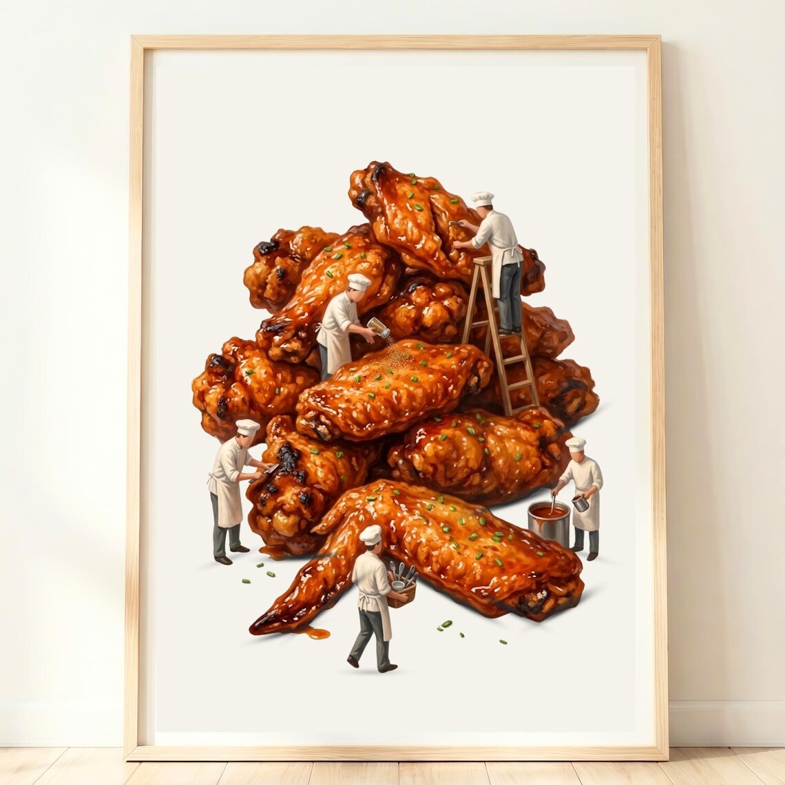 Hot Wings Buffalo Wing Poster, Sports Bar Decor