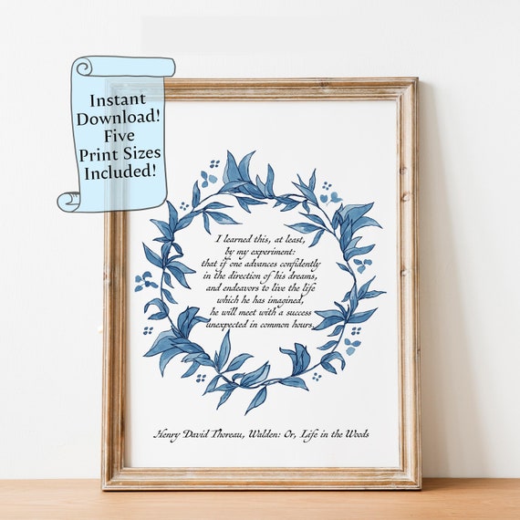 Success Quote Henry David Thoreau If One Advances Confidently In The Direction Of His Dreams Inspirational Wall Art