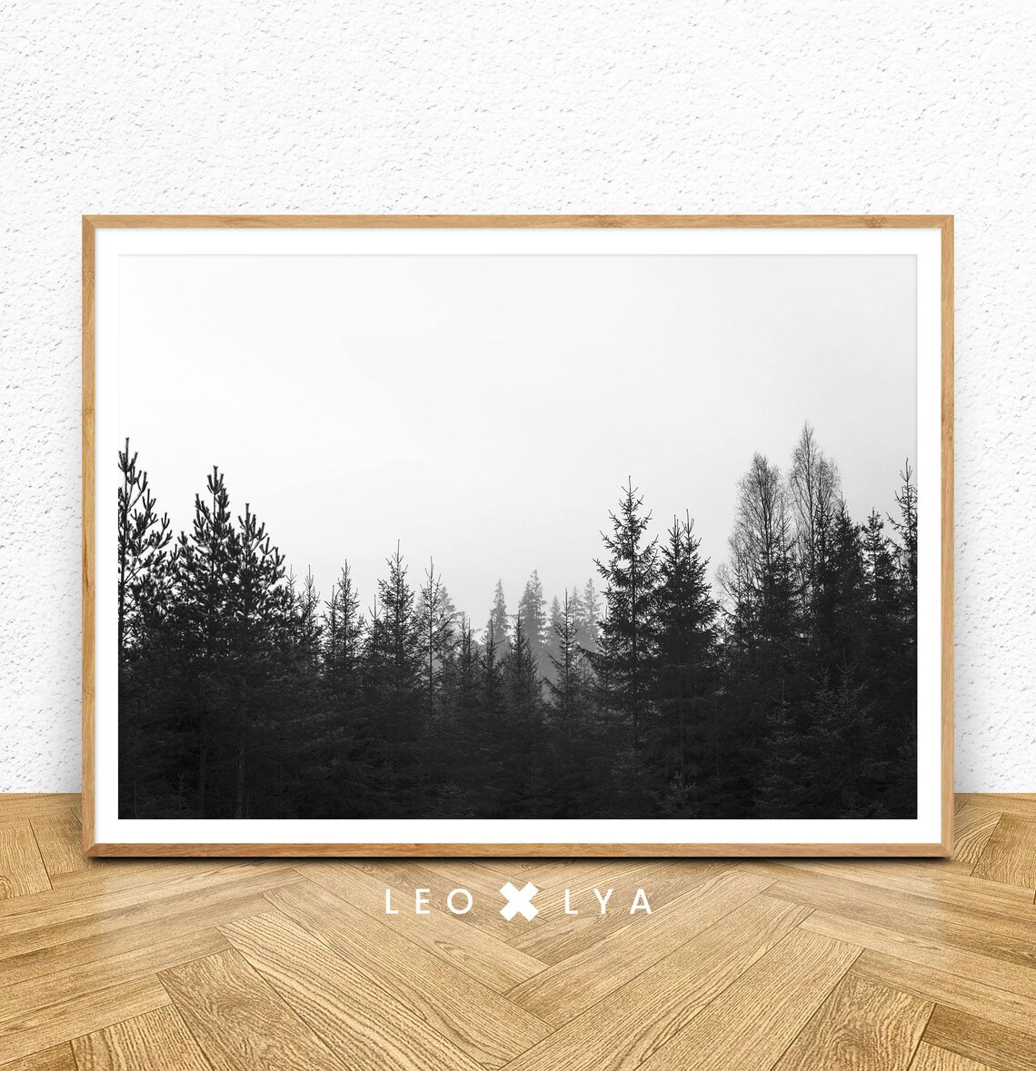 Modern Scandinavian Forest Landscape Art Print
