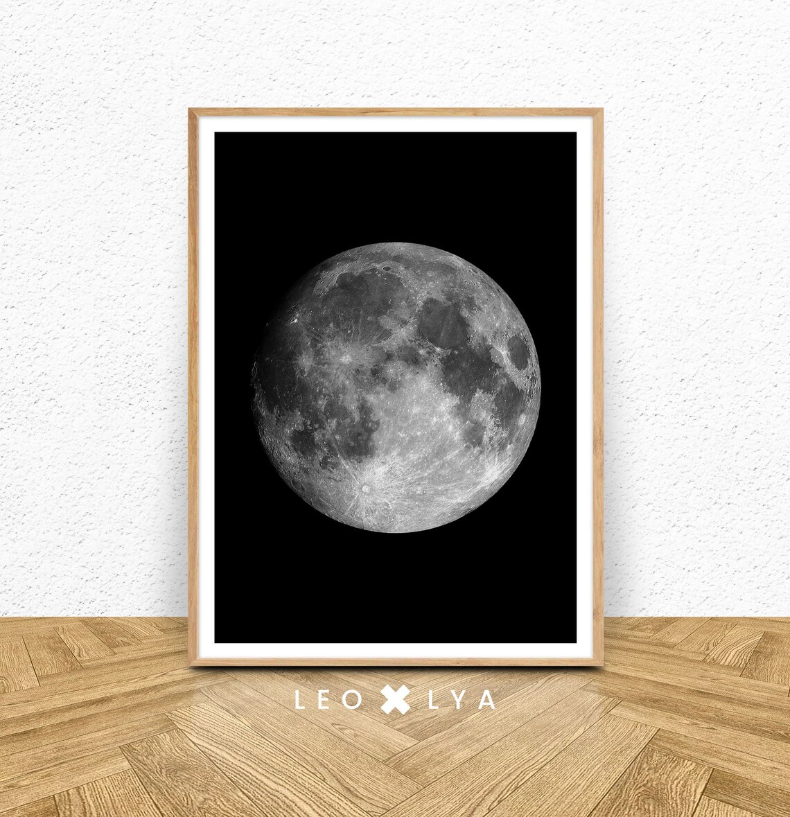 Moon Moon Photo, Scandinavian Vintage Art Print