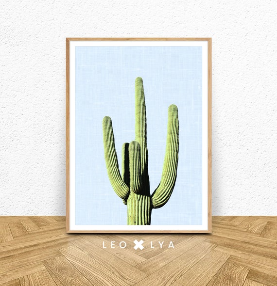 Cactus Print, Modern Minimalist Southwestern Decor