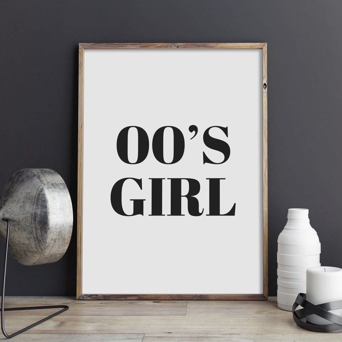 2000s Girl Decade Typography Minimalist Black and White Poster - Image 2