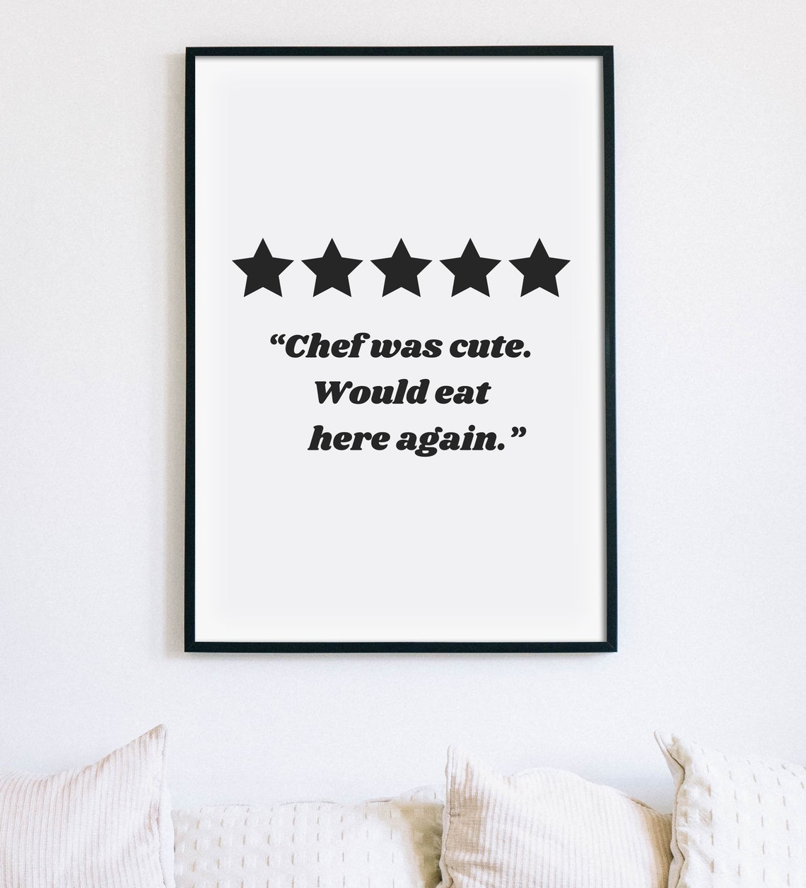 Five Star Review Chef Was Cute Funny Kitchen Quote Home Decor Poster - Image 2