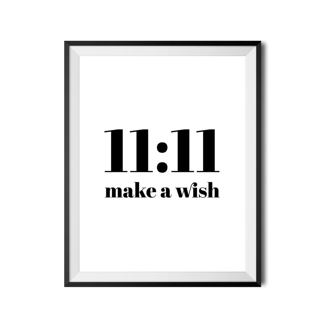 1111 Make A Wish Angel Number Poster Minimalist Black White Decor - Image 4