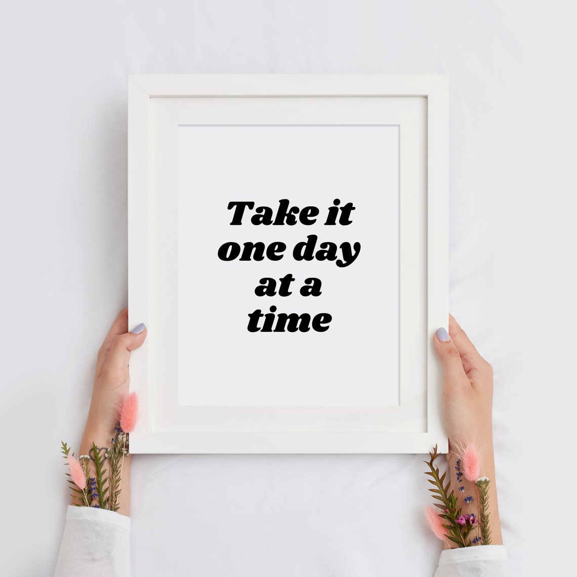 Take It One Day At A Time Retro Bold Typography Quote Poster - Image 2
