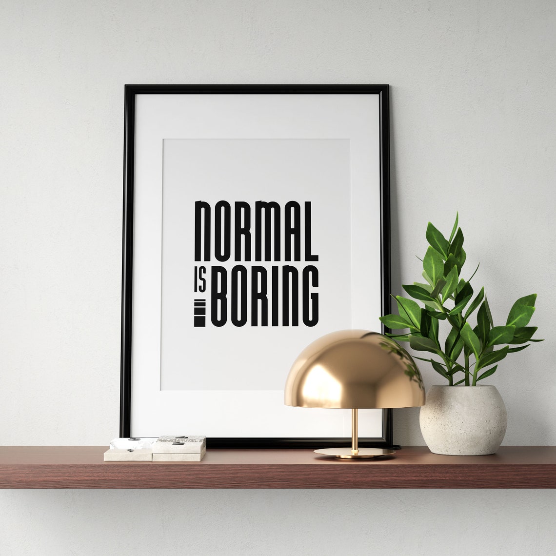 Normal Is Boring Bold Black Office Typography Motivational Poster - Image 2