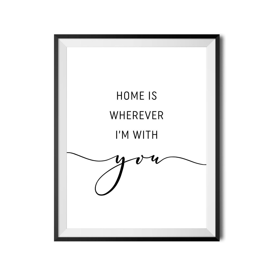 Home Is Wherever I Am With You Romantic Anniversary Quote Poster - Image 4