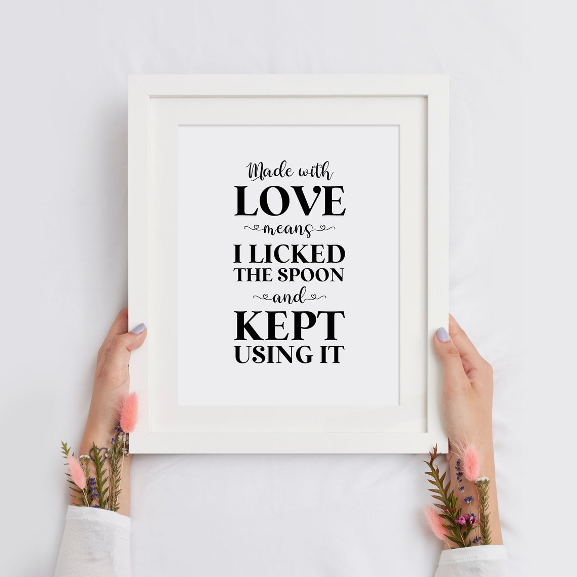 Made With Love Means I Licked The Spoon Funny Kitchen Wall Art - Image 2