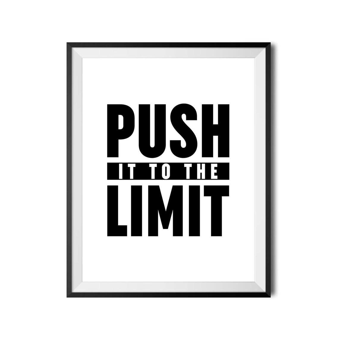 Push It to the Limit Bold Gym Typography Motivation Quote Poster - Image 4