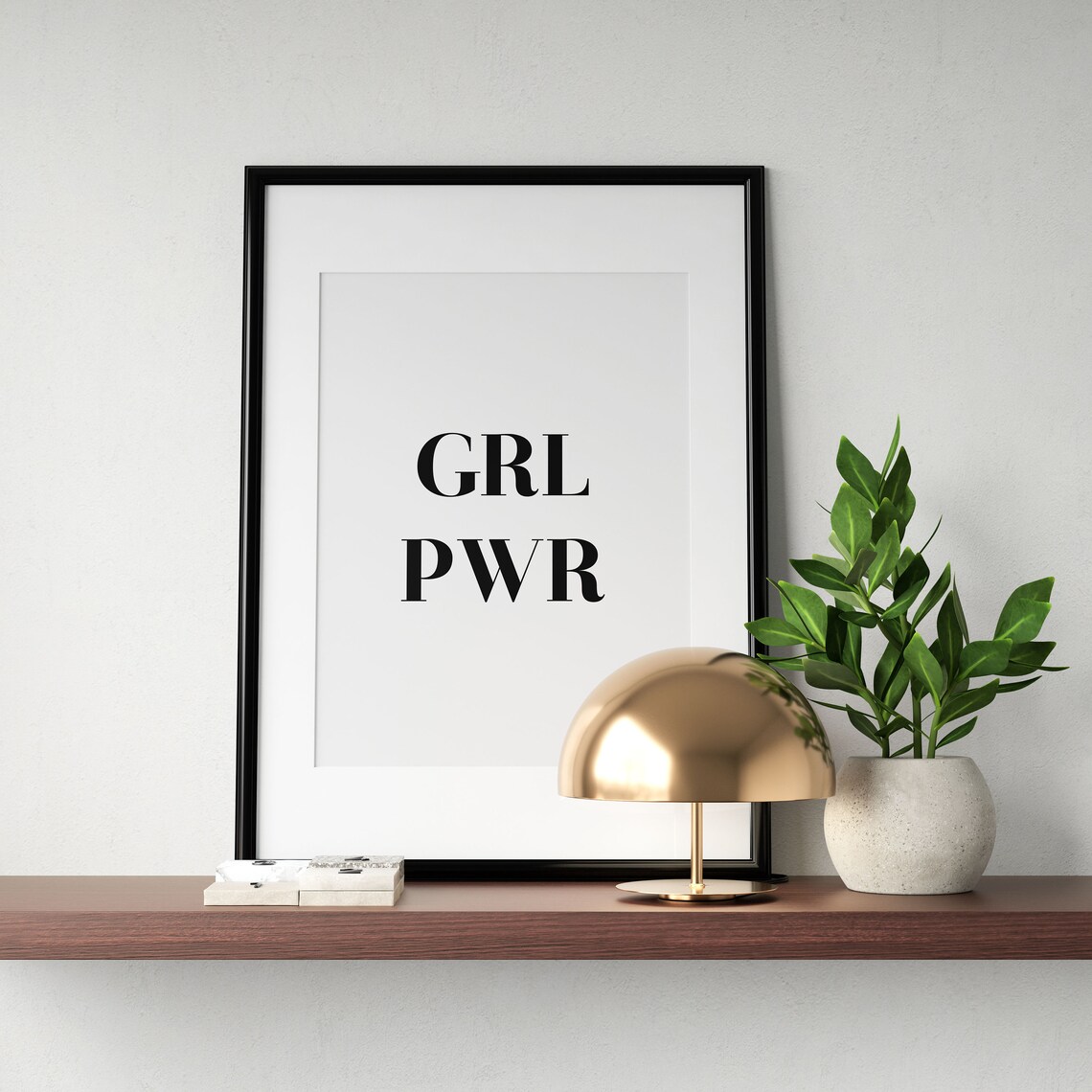 GRL PWR Girl Power Bold Feminist Minimalist Typography Poster - Image 3