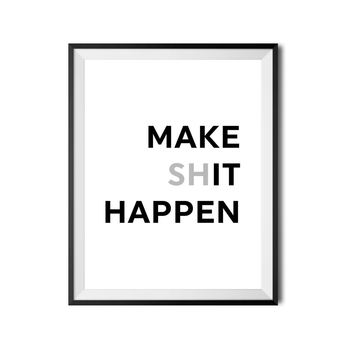 Make It Happen Bold Typography Daily Motivational Quote Wall Art - Image 4