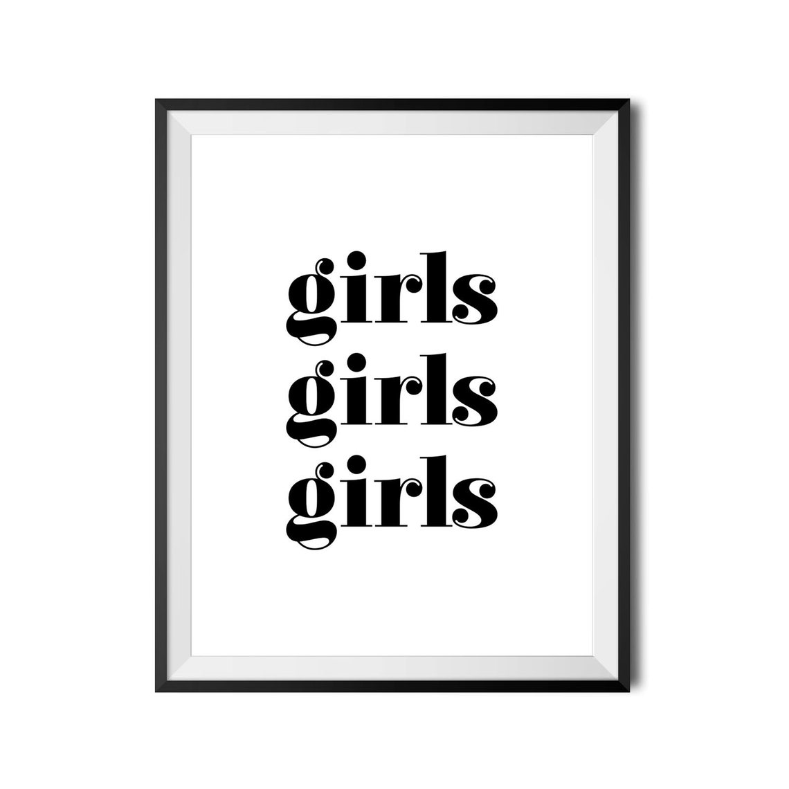 Girls Girls Girls Print Girl Room Poster Feminist Wall Art Girls Support Girls Typography Print Dorm Decor Instant - Image 3