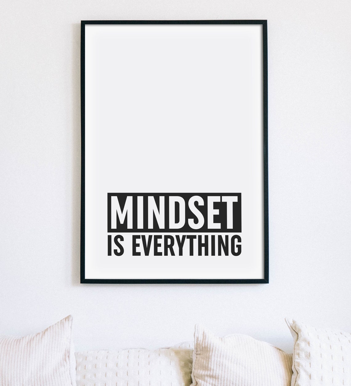Mindset Is Everything Bold Office Block Typography Motivation Poster - Image 2